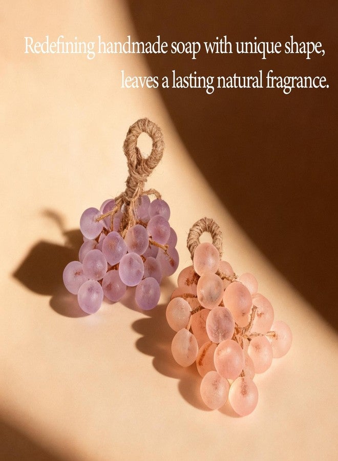 FREEORR Purple Grape Soap on a Rope, Cold-Process Bath Soap, Handmade Grapes Cluster Shaped Soaps, Decorative and Aromatic Artisan Soaps, DIY Home Decor and Gift Choice for Fresh Air, Washing Hands - Image 2